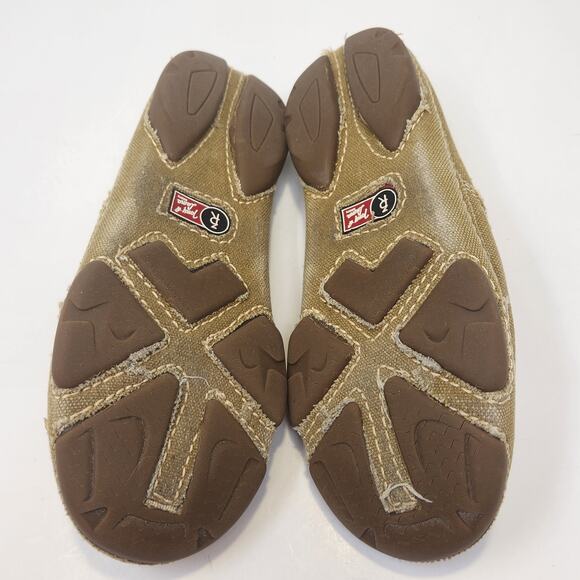 Tony Lama Lindale Wheat Tan Canvas Slip On Shoes Women Size 6B Distressed Casual - Picture 9 of 9